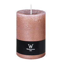 STUMPENKERZE Rustik Marble Style Rosenholz 140 x Ø 98 mm, 1 Stück - Rosa, Paraffin (14cm) - Wiedemann Kerzen