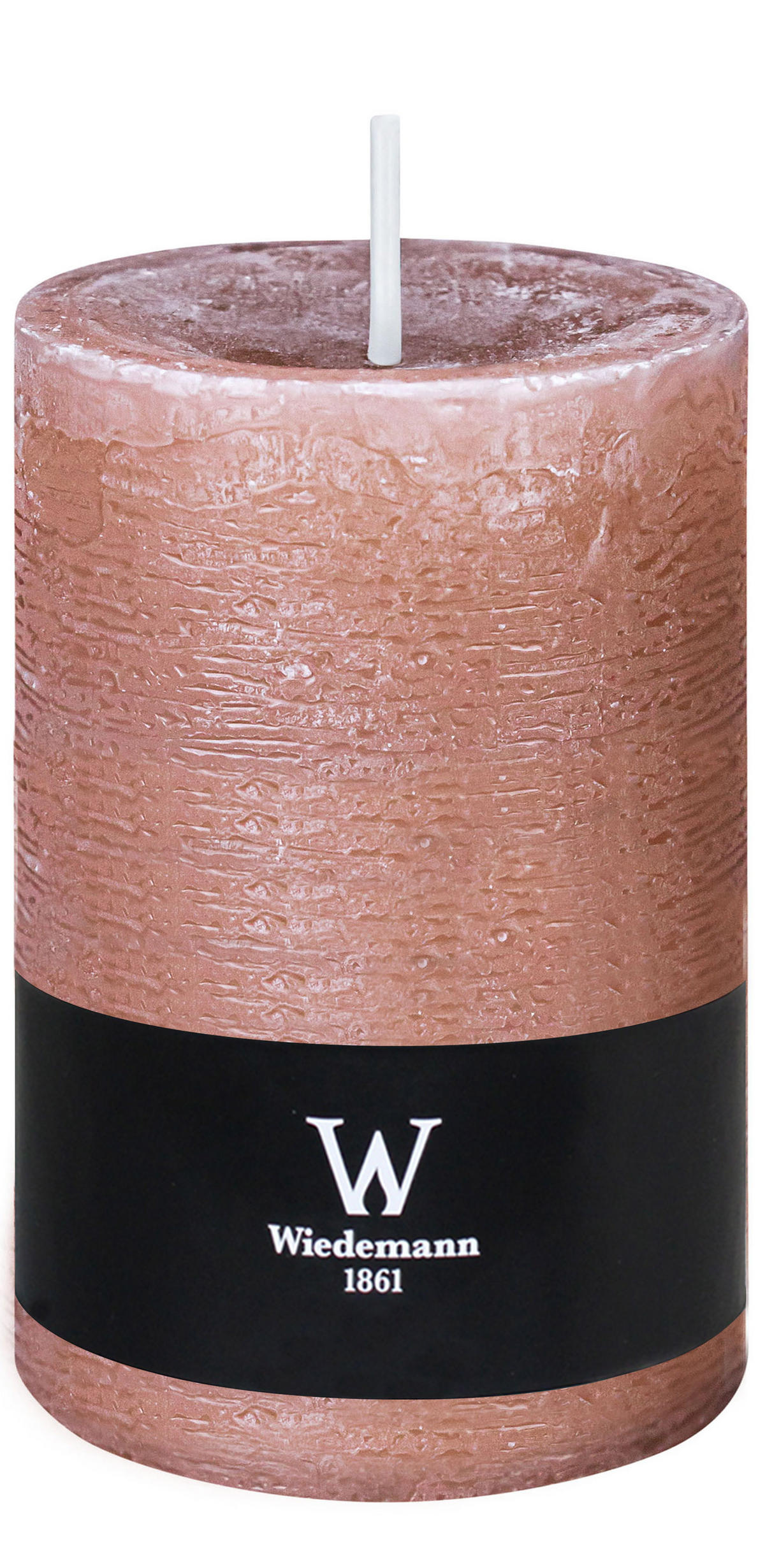 STUMPENKERZE Rustik Marble Style Rosenholz 140 x Ø 98 mm, 1 Stück - Rosa, Paraffin (14cm) - Wiedemann Kerzen