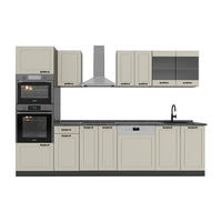 KÜCHENZEILE R-Line, Sand Landhaus/Anthrazit, 300 cm Arbeitsplatte Anthrazit - Beige/Anthrazit, Holzwerkstoff (300/206.8/60cm) - Vicco
