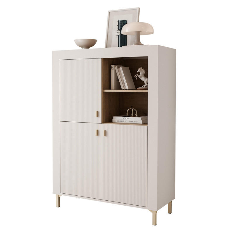 HIGHBOARD AVENA 97/40/136 cm, Kaschmir / Eiche - Kaschmir, Holzwerkstoff/Kunststoff (97/136/40cm) - Idohome