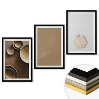 WANDBILDER 3er-Set - 40x60 cm Schwarzer Rahmen - Minimalistische Texturen und Farben - Schwarz, Kunststoff (40/60cm) - ArtPrintCave