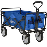 GARTENKARRE aus Stahl 93x49x75-100 cm in Dunkelblau mit 360°-Rädern - Dunkelblau, Metall (49/100/93cm) - Modfu