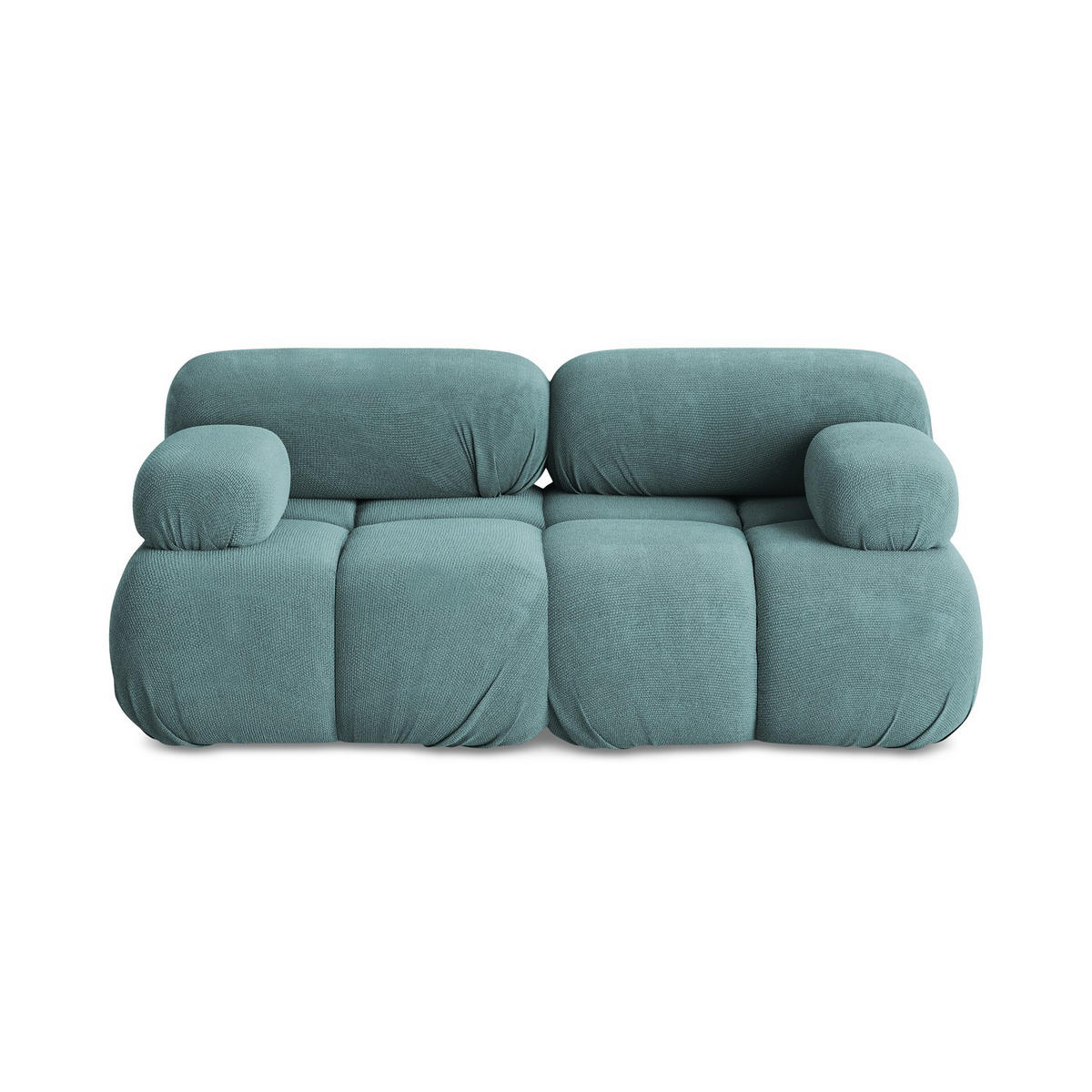2-SITZER-SOFA Chenille Stoff Blau - Blau/Beige, Kunststoff/Textil (190/70/96cm) - LaMiaSofa