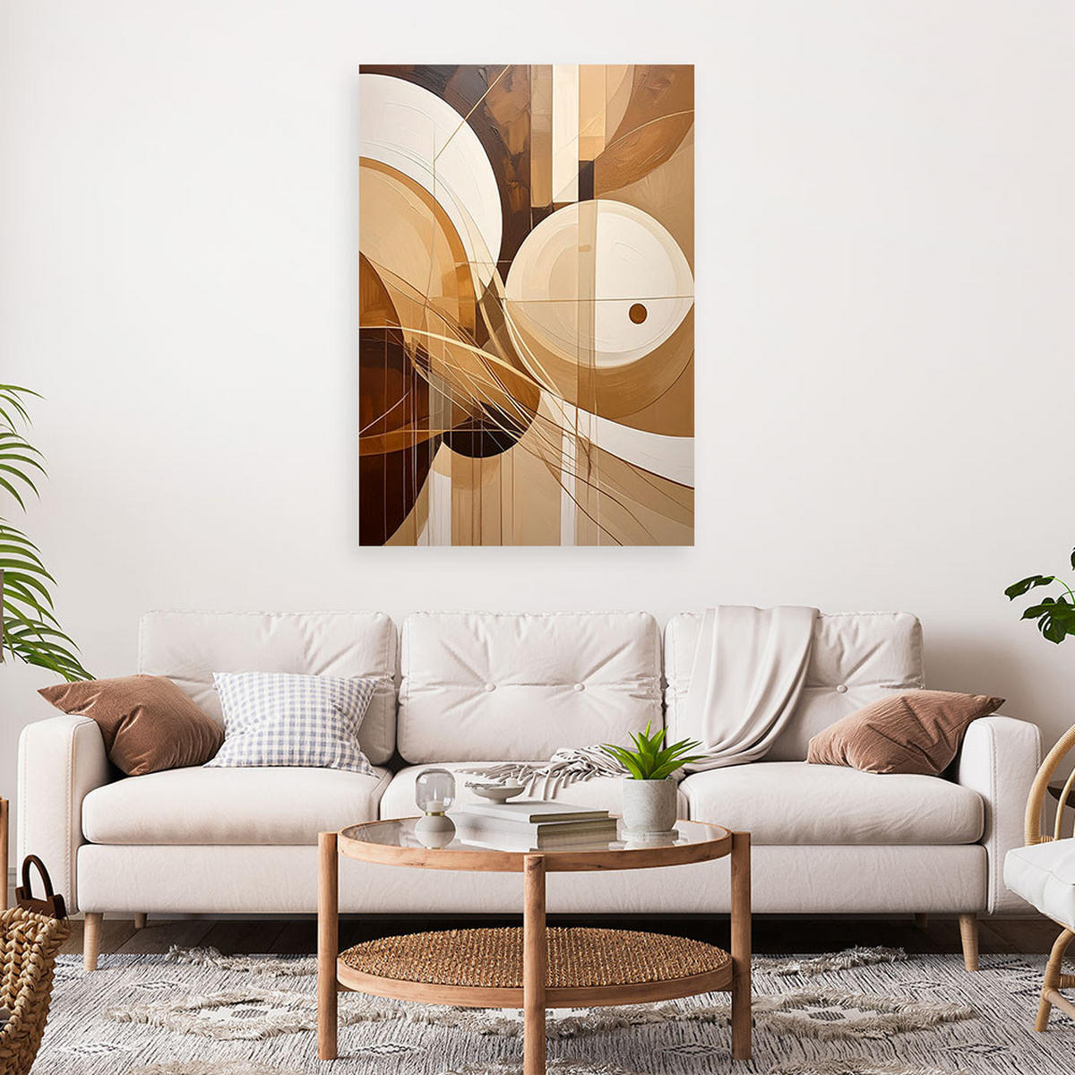 LEINWANDBILD 3D und geometrisch 80x120cm - Beige, Textil (80/120cm) - Feeby