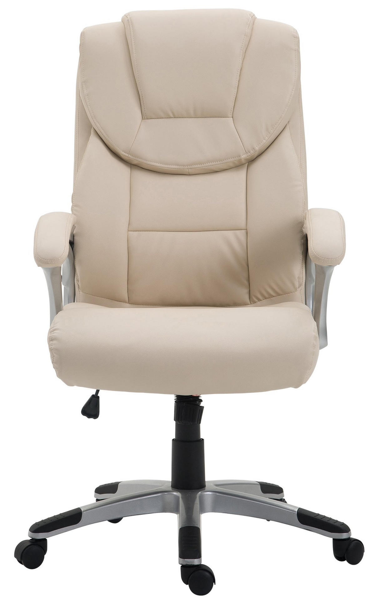 CHEFSESSEL Lederlook Creme - Creme/Grau, Kunststoff/Textil (65/109/73cm) - CLP