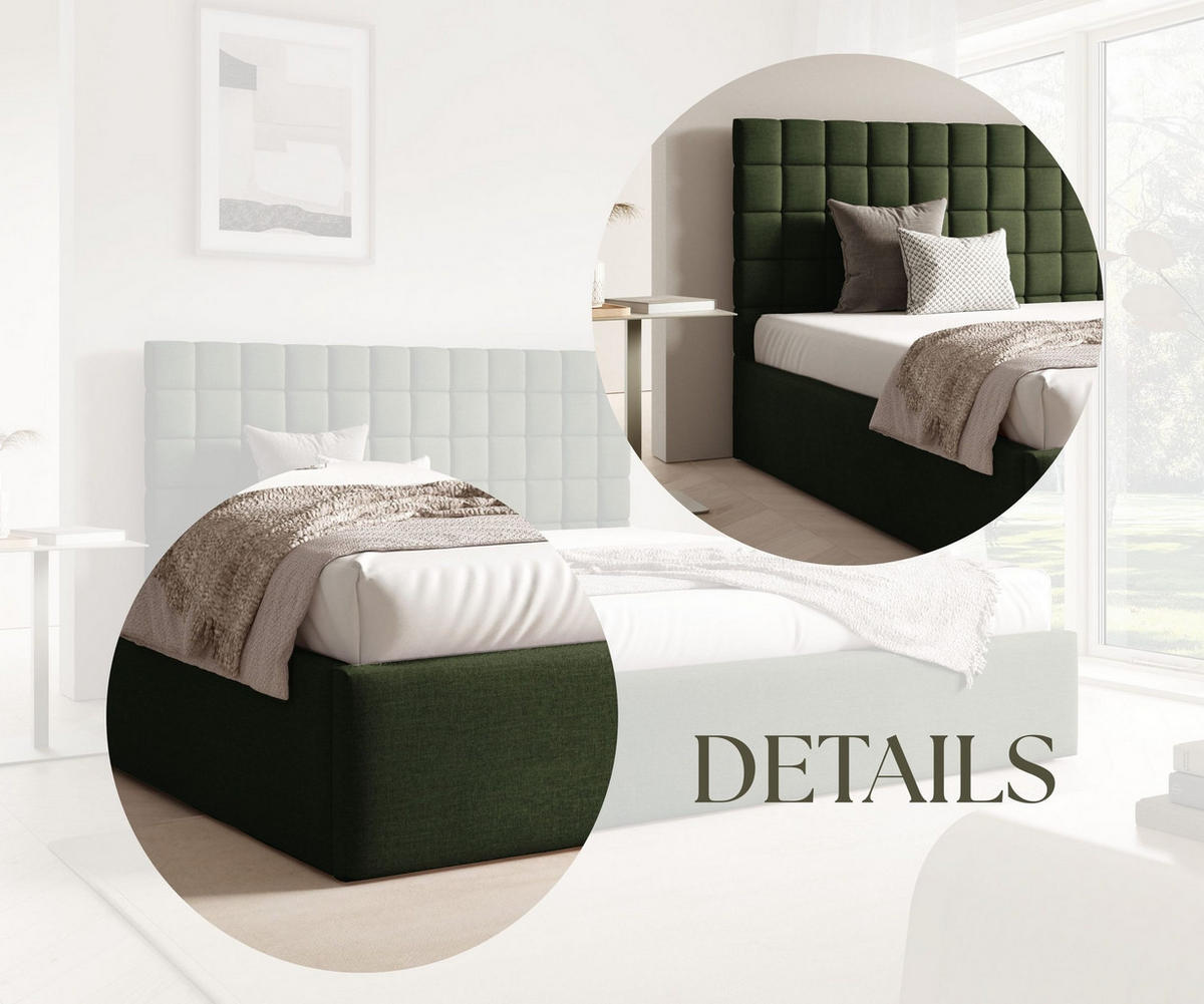 POLSTERBETT BEZA III - Dunkelgrün - Dunkelgrün, Holz/Textil (160/200cm) - AN-Moebel 4u