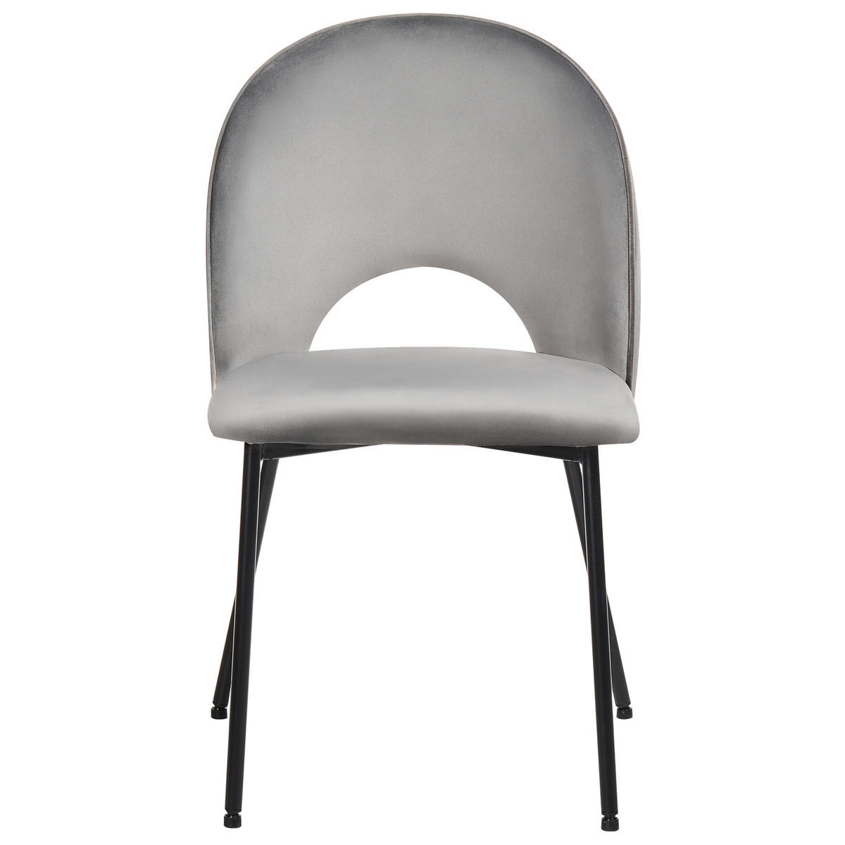 JÍDELNÍ ŽIDLE sada 2 ks Sametová látka Šedá Covelo - šedá, kov/textil (46/83/53cm) - Beliani