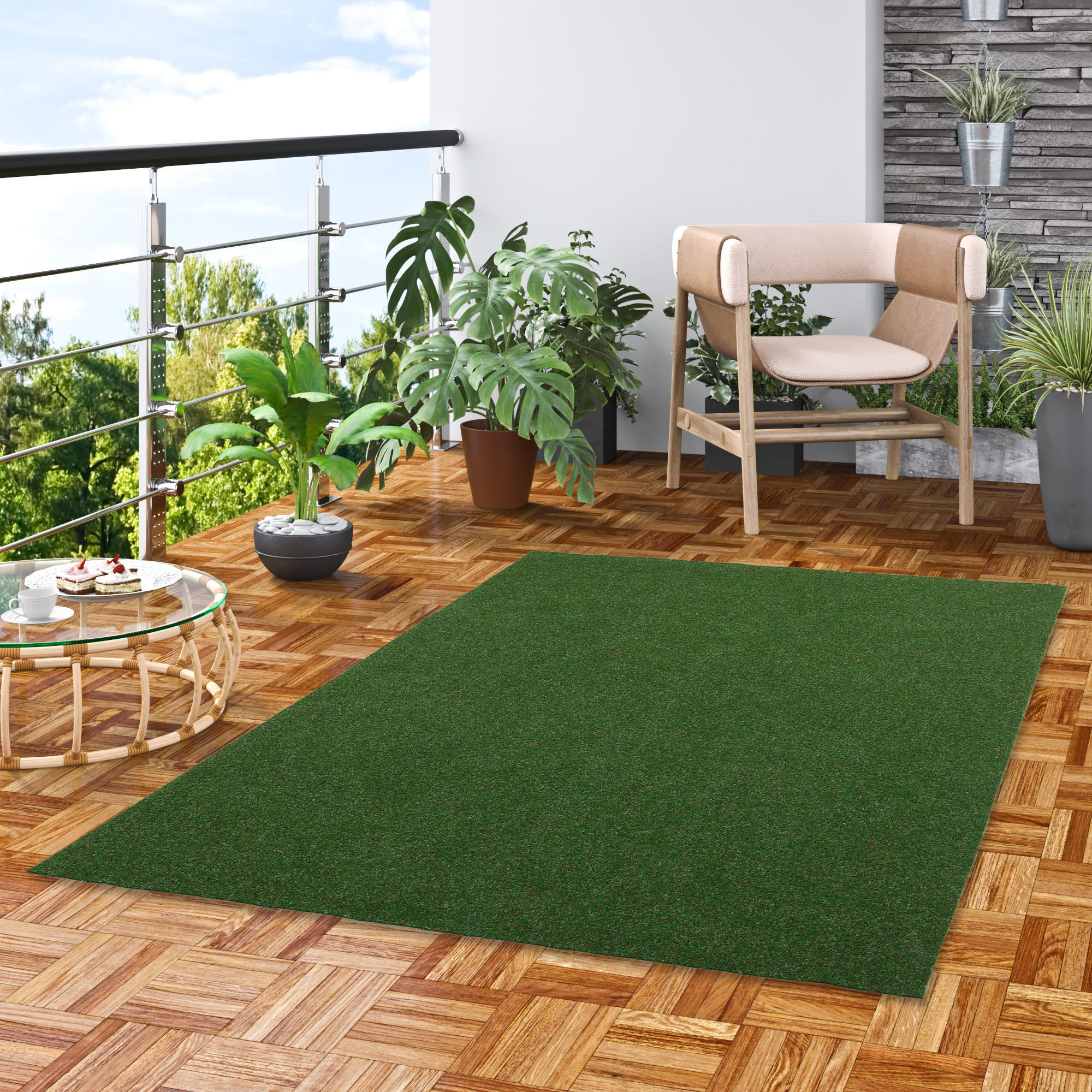 KUNSTRASEN RASENTEPPICH MIT NOPPEN KINGSTON - Grün, Textil (200/150cm) - Snapstyle