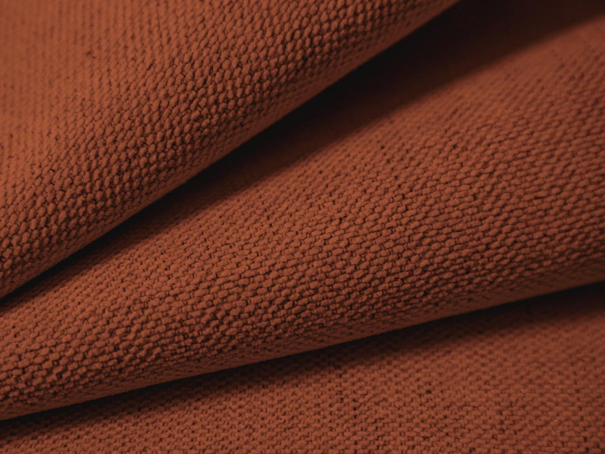 BETT mit Bettkasten und Kopfteil Campi aus strukturiertem Stoff ziegelrot 200x200cm - Orange, Textil (200/200cm) - Cosmopolitan Design