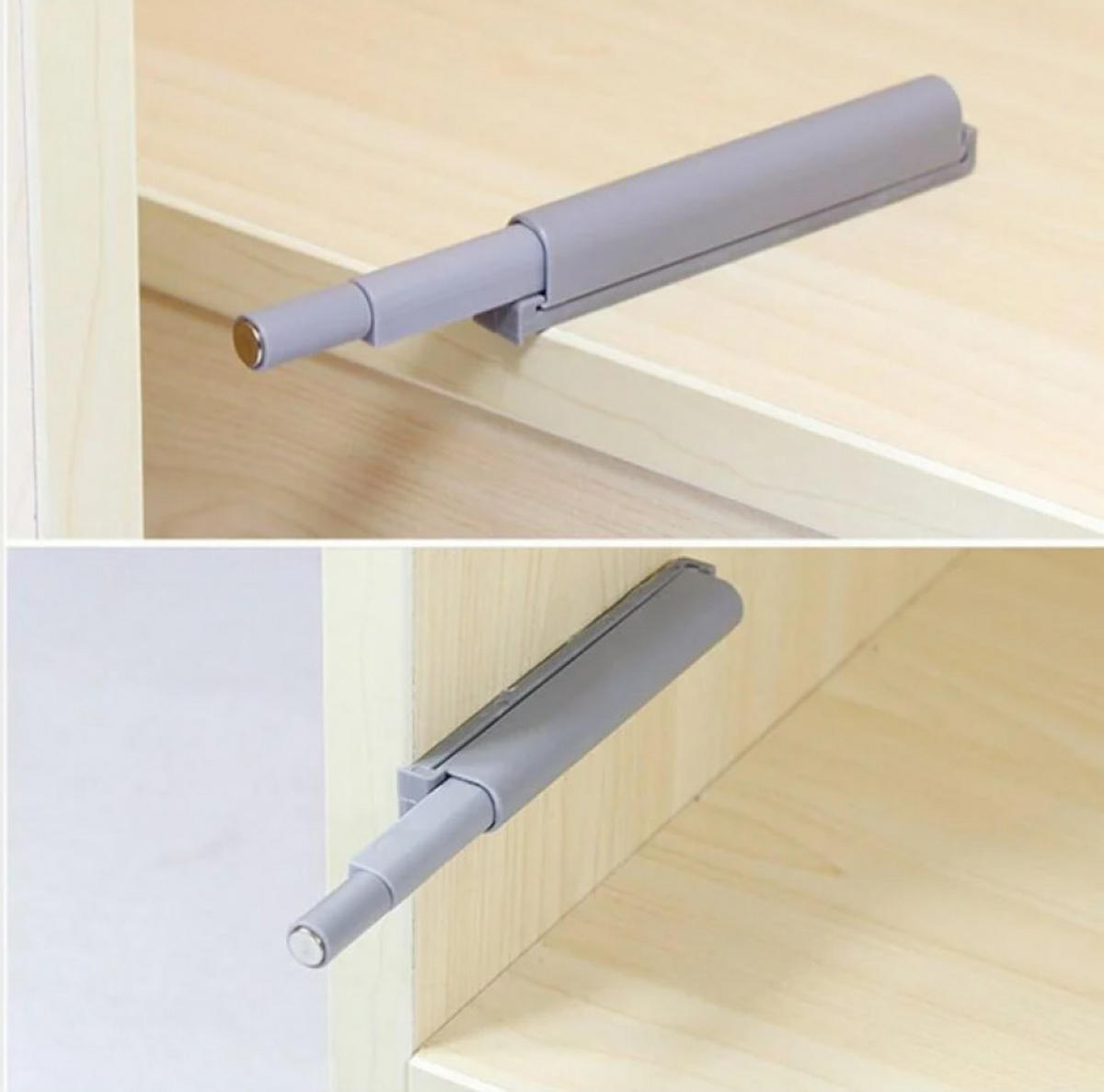 MÖBELGRIFF , 10 Push-to-Open-Magnettürschließer - Silberfarben, Kunststoff (1/1.45/12.4cm) - BELZ
