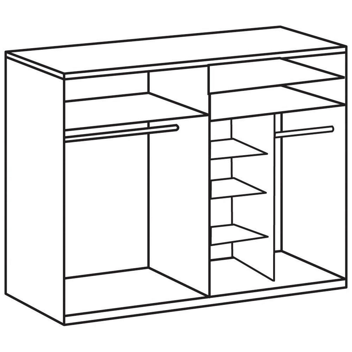 SCHWEBETÜRENSCHRANK Bern Graphit / Weiß 270 / 64 / 210cm - Weiß/Grau, Holz/Holzwerkstoff (270/210/64cm) - Wimex