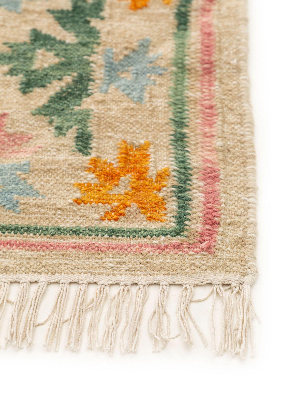 KELIM handgewebt Zohra Multicolor/Beige 80x200 cm - Multicolor, Textil (80/200cm) - benuta Pure