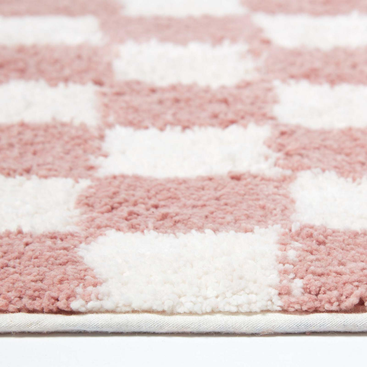 BADEMATTE 50/80 cm Karomuster, Baumwolle - Pink, Textil (50/80cm) - Homescapes