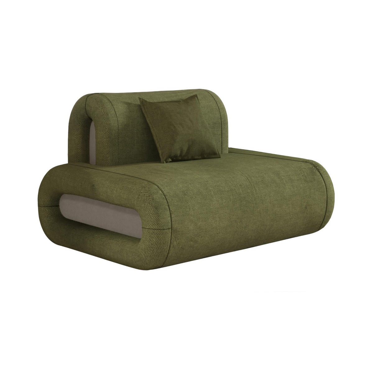 SOFA umwandelbar in Bett grün - Grau/Grün, Textil (110/88/130cm) - Vercart