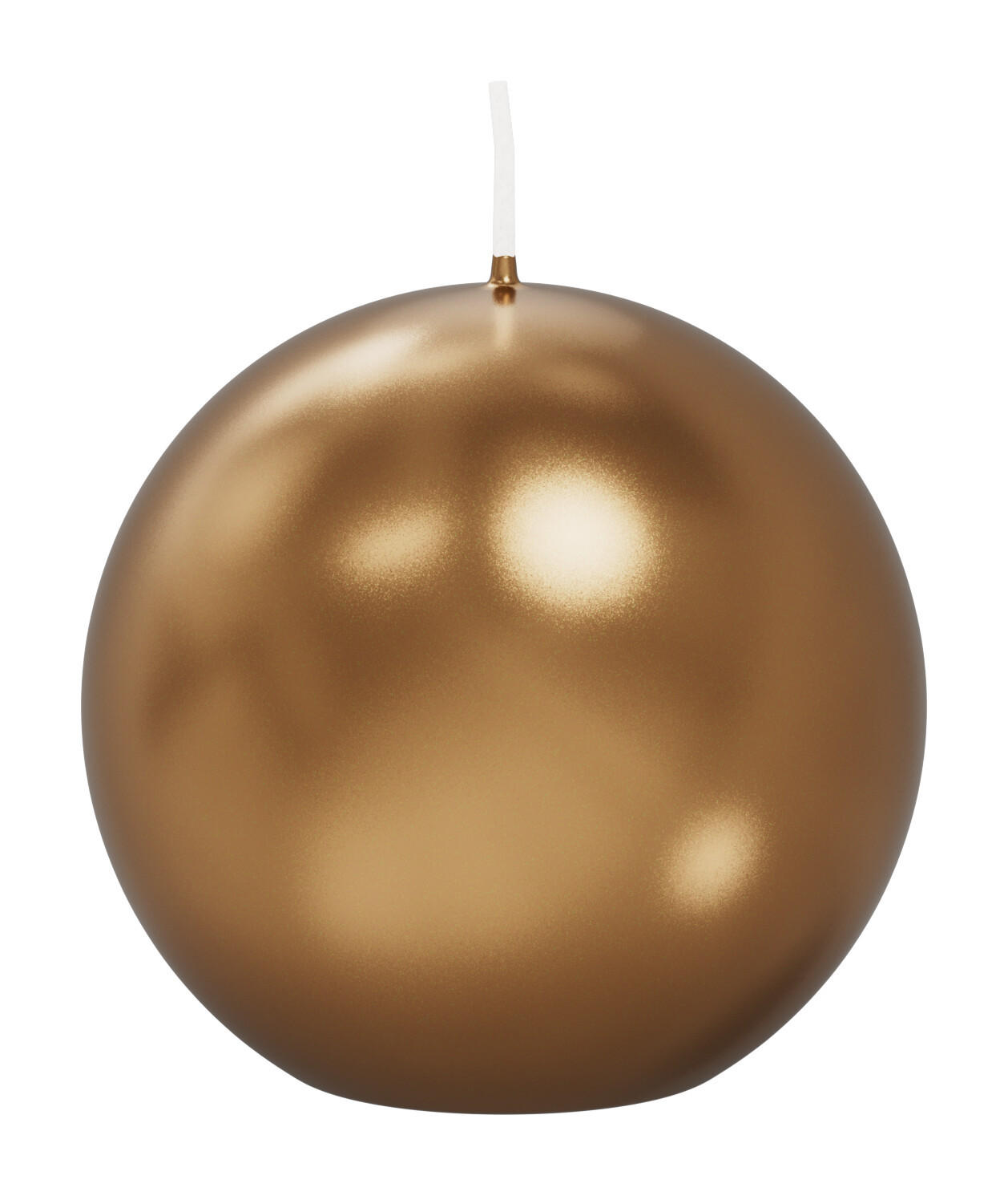 KUGELKERZEN Gold Ø 80 mm, 6 Stück - Goldfarben, Paraffin (8/8/8cm) - Wiedemann Kerzen