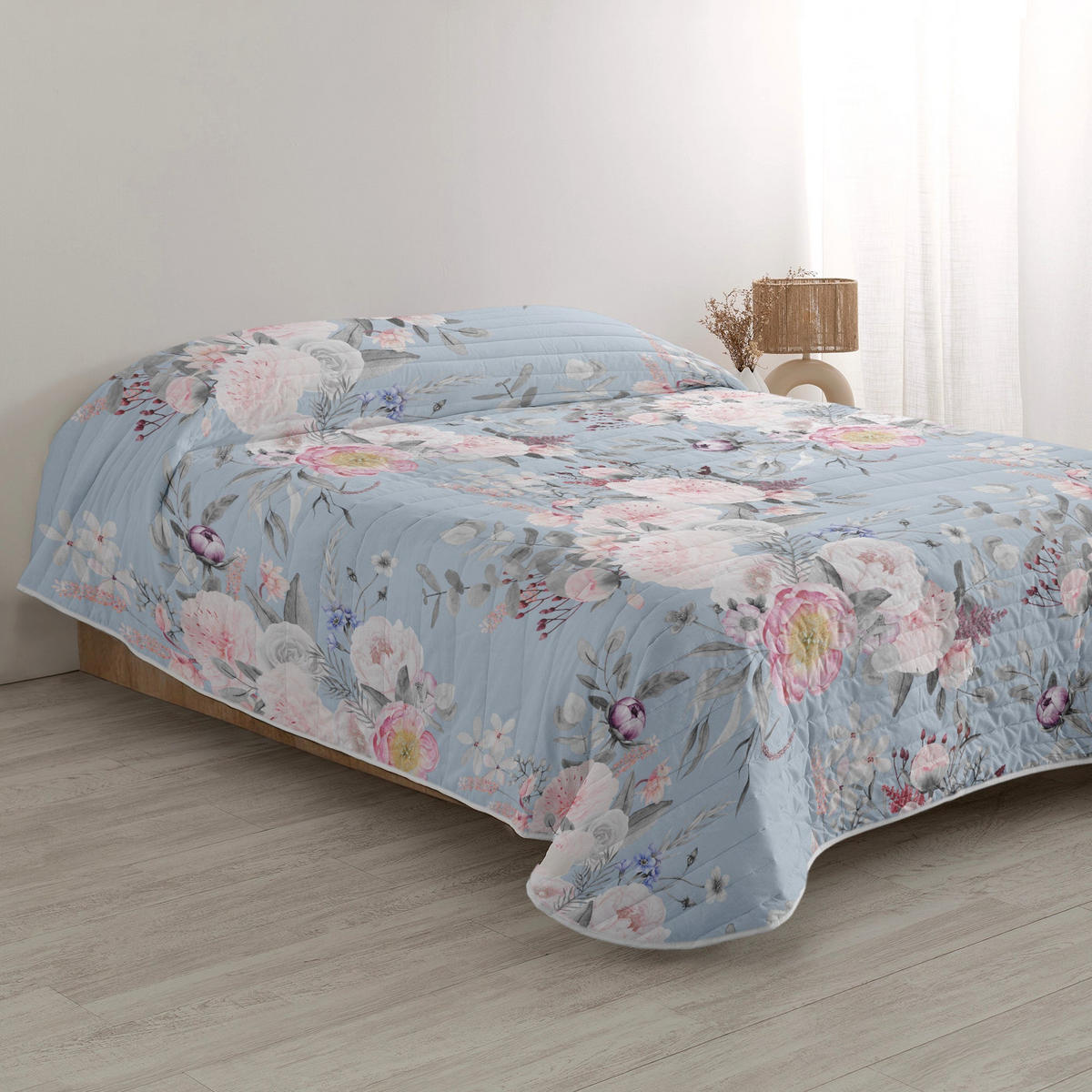 TAGESDECKE Soft bouquet 180x260 cm (Bett 80/90/105) - Multicolor, Textil (180/260cm) - Happy Friday