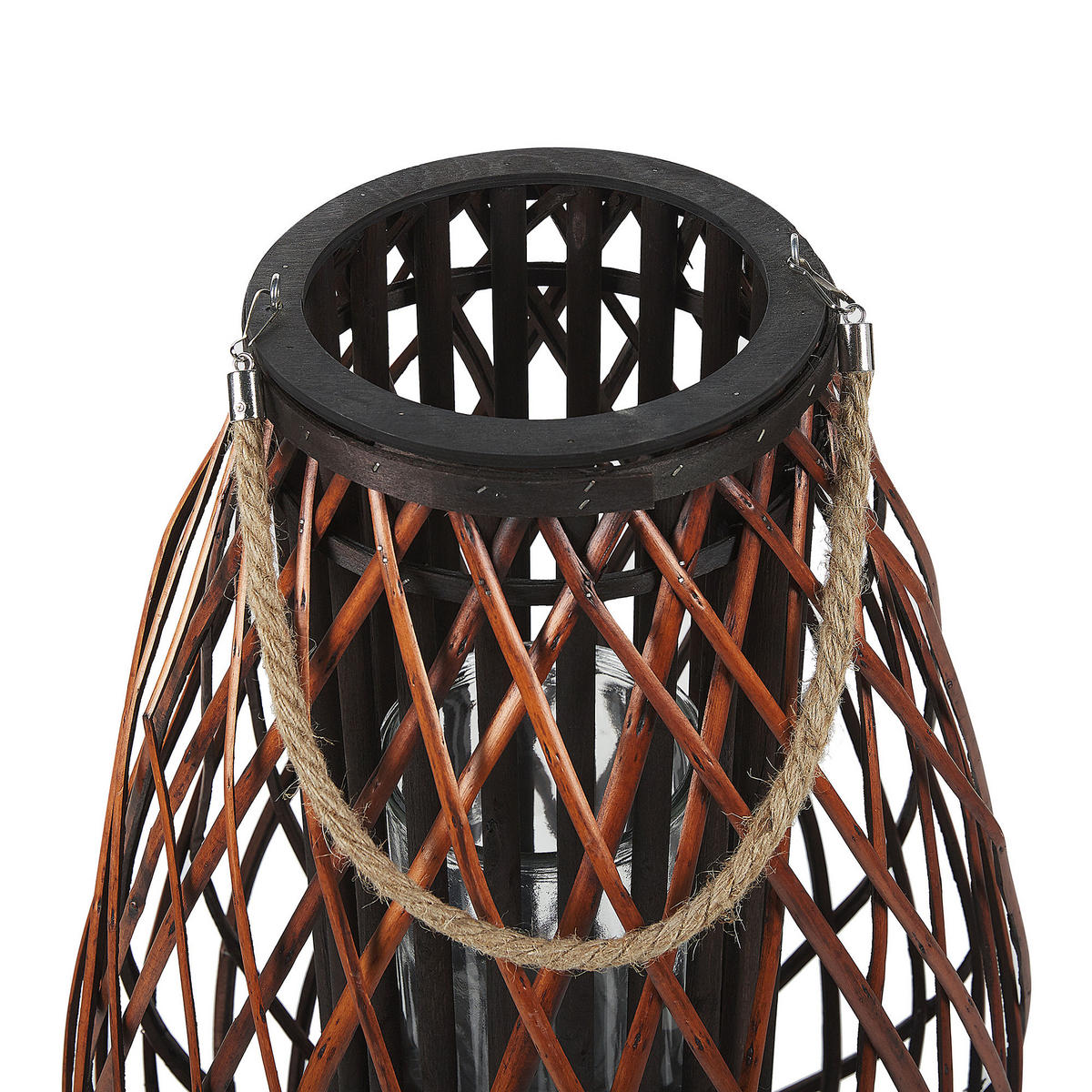 LATERNE Braun Kiusiu - Braun, Holz (40/60/40cm) - Beliani