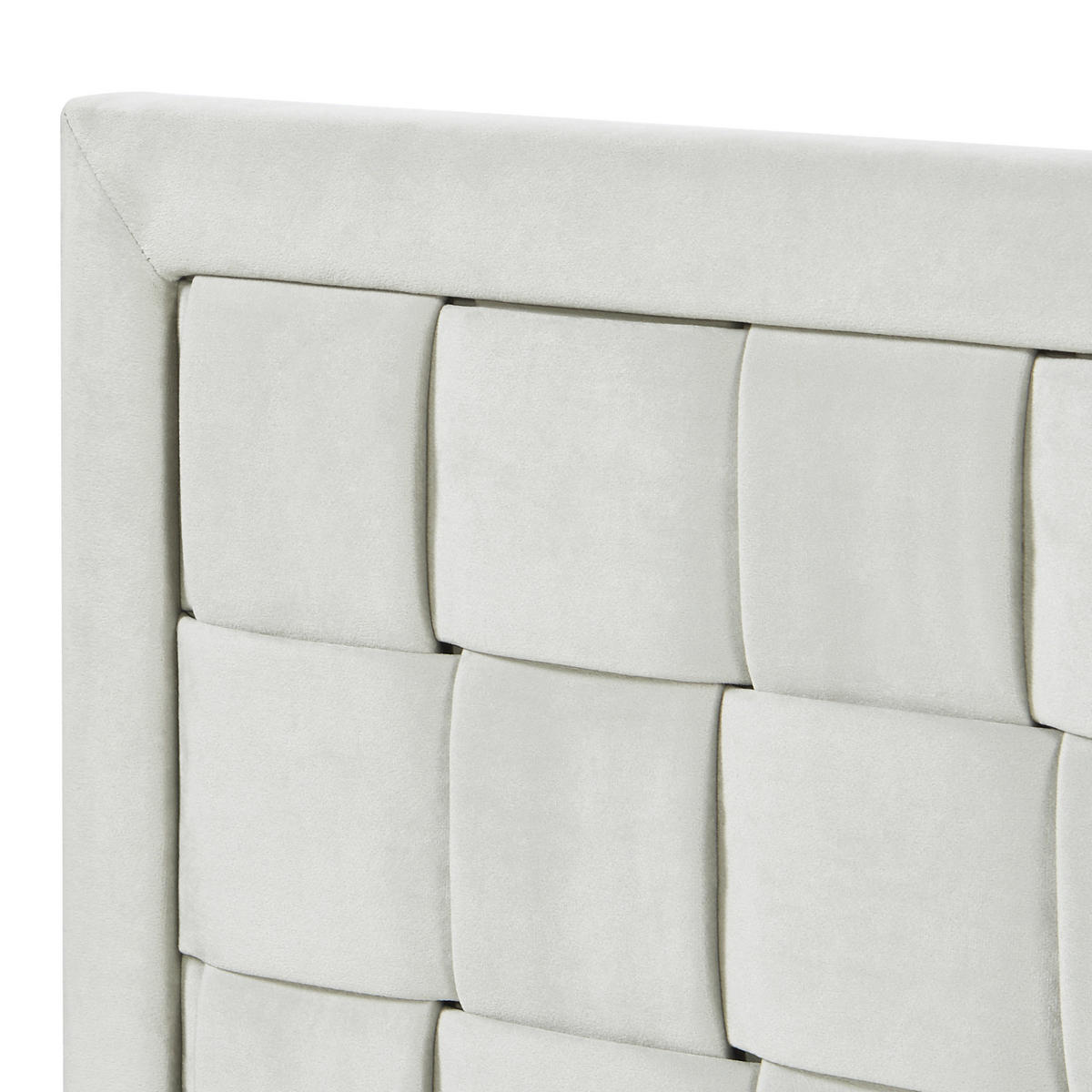 ČELO POSTELE Tervo - světle šedá, kompozitní dřevo/textil (160/50/5cm) - [en.casa]