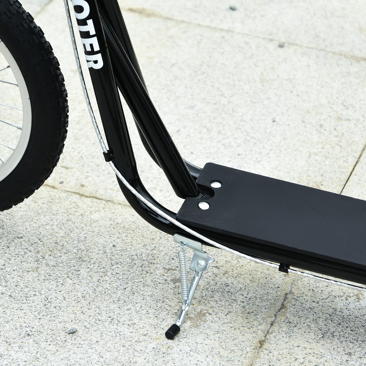TRETROLLER Scooter Cityroller Kinder Luftreifen Roller verstellbar Alu Schwarz - Schwarz, Metall (139/58/96cm) - HOMCOM
