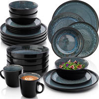 KOMBISERVICE MANILA - 30 teilig aus Steingut - Blau, Stein (26.5/10/26.5cm) - Sänger