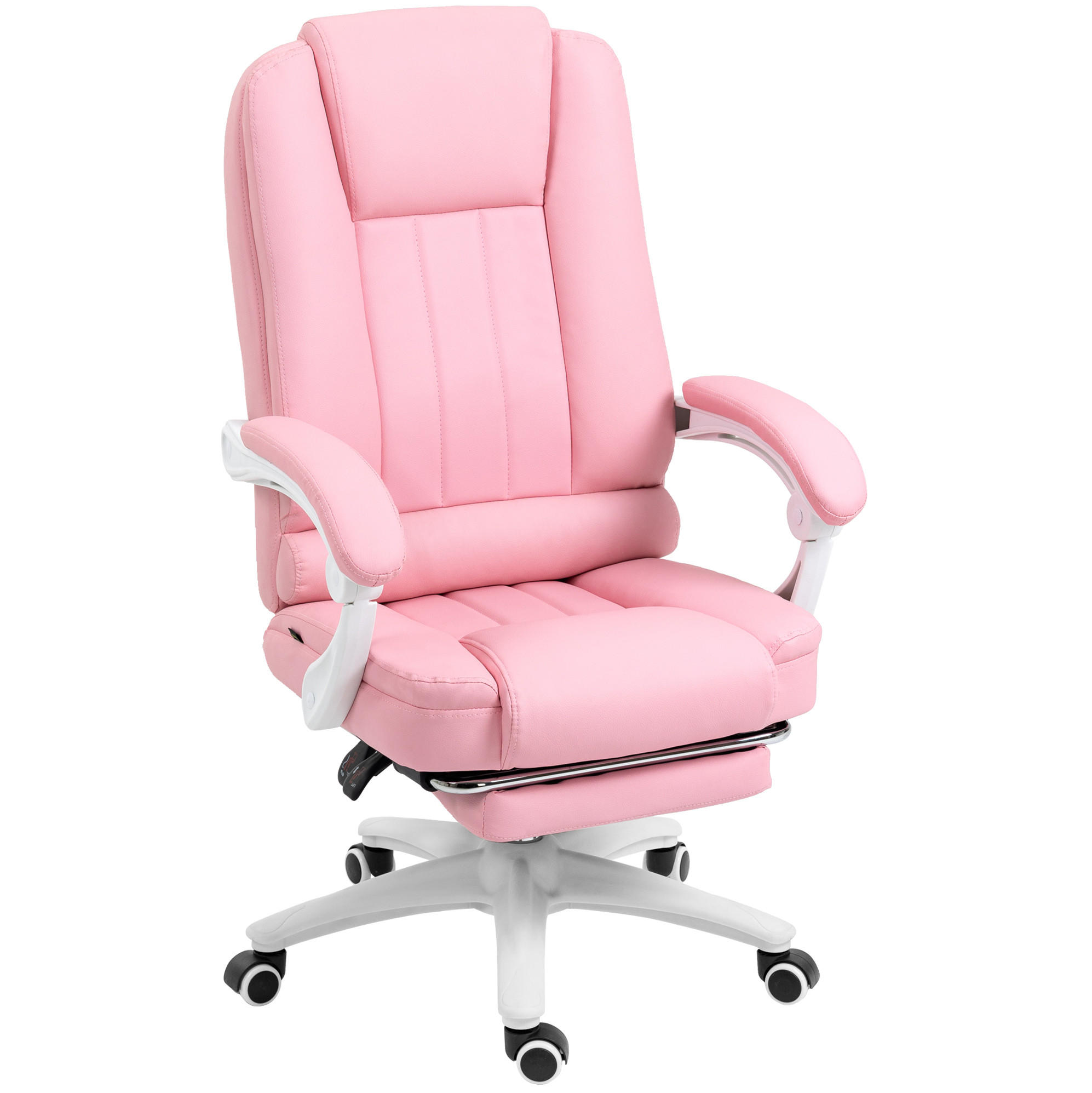 BÜROSTUHL höhenverstellbar mit Fußstütze 65 x 68 x 107-116 cm Rosa - Rosa, Kunststoff (68/116/65cm) - Meubliv