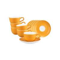 ESPRESSOTASSE MIT UNTERTASSE Liberty Pure Colors Mango Orange 90 ml 6er Set - Orange, Keramik (12/6.6/12cm) - Seltmann Weiden