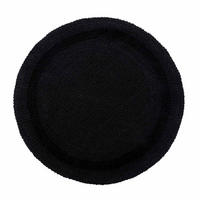 BADEMATTE 80 cm rund, 100% Baumwolle, wendbar - Schwarz, Textil (80/80cm) - Homescapes