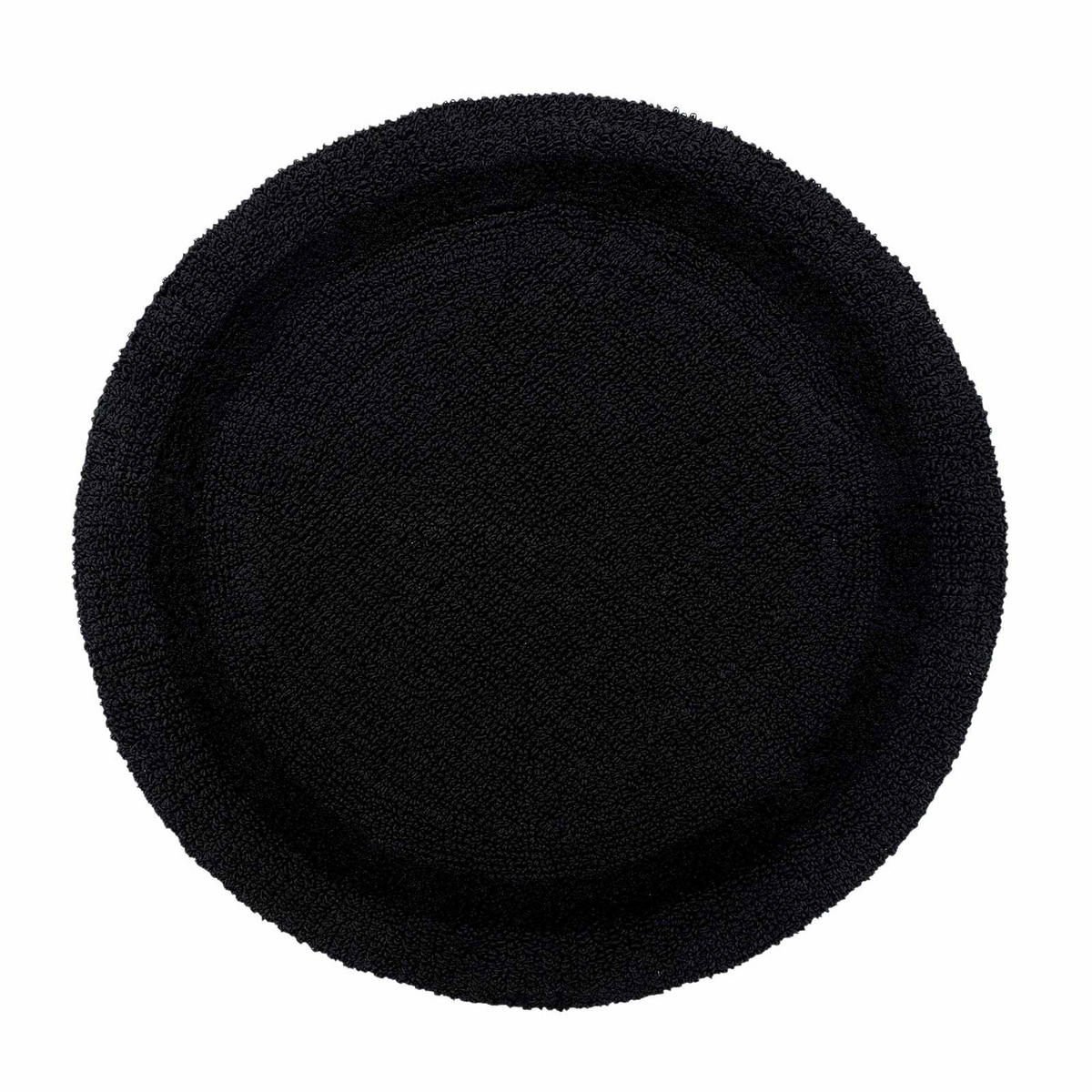 BADEMATTE 80 cm rund, 100% Baumwolle, wendbar - Schwarz, Textil (80/80cm) - Homescapes