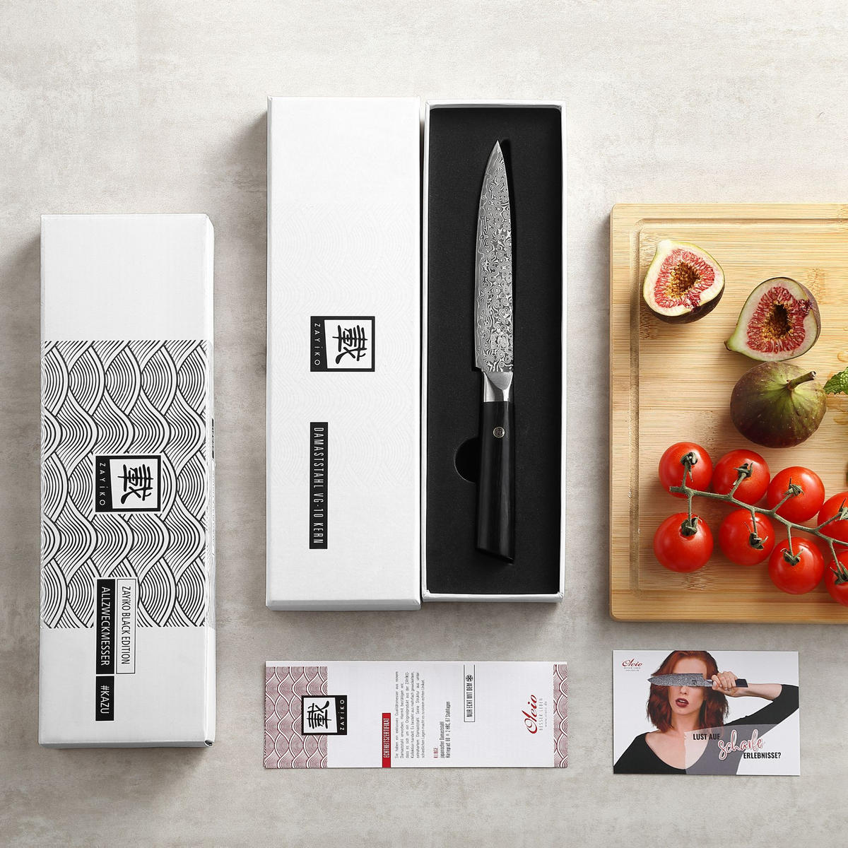 ALLZWECKMESSER 13 cm - Schwarz, Holz/Metall (24cm) - Zayiko