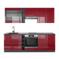 KUCHYŇSKÝ KOUT Fame-Line Bordeaux vysoký lesk/antracitová 235 cm , PD Antracit - bordeaux/antracitová, kompozitní dřevo (235/206.8/60cm) - Vicco