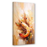 LEINWANDBILD Garnele Meeresfrüchte Sushi 40x80cm - Beige, Textil (40/80cm) - Feeby