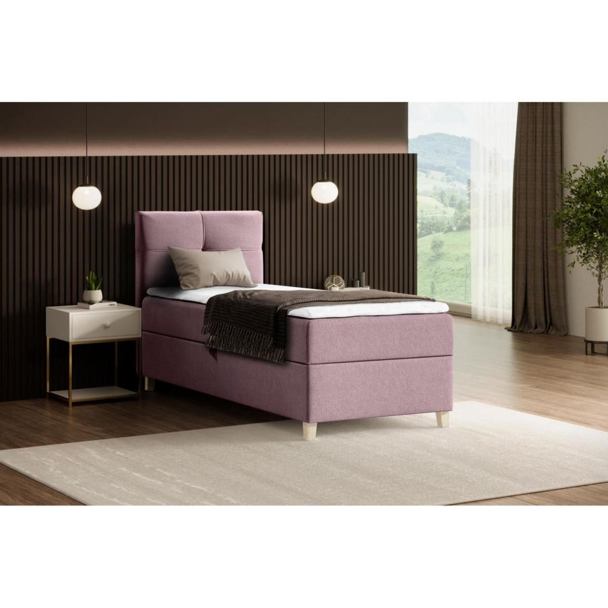 POLSTERBETT Helen Mini 103/206/106 rosa - Rosa, Holzwerkstoff/Textil (100/200cm) - Beautysofa