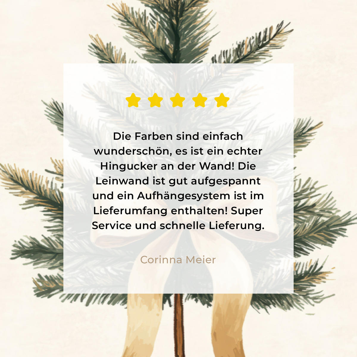 LEINWANDBILD Weihnachtsbaum - Weihnachten - Frohe Weihnachten - Beige XXL 150x100 cm - Sandfarben, Textil (150/100cm) - MuchoWow