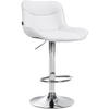BARHOCKER Lederlook weiß - Chromfarben/Weiß, Textil/Metall (49/85/51cm) - CLP