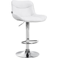 BARHOCKER Lederlook weiß - Chromfarben/Weiß, Textil/Metall (49/85/51cm) - CLP