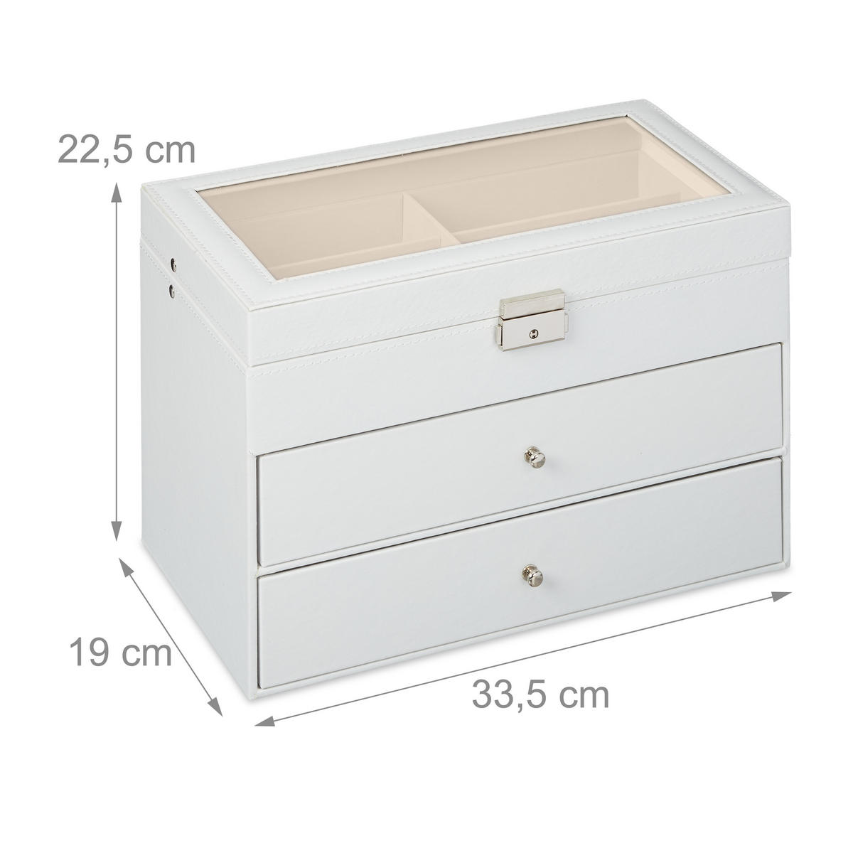 BRILLENBOX - Multicolor, Glas/Holzwerkstoff (33.5/22.5/19cm) - Relaxdays