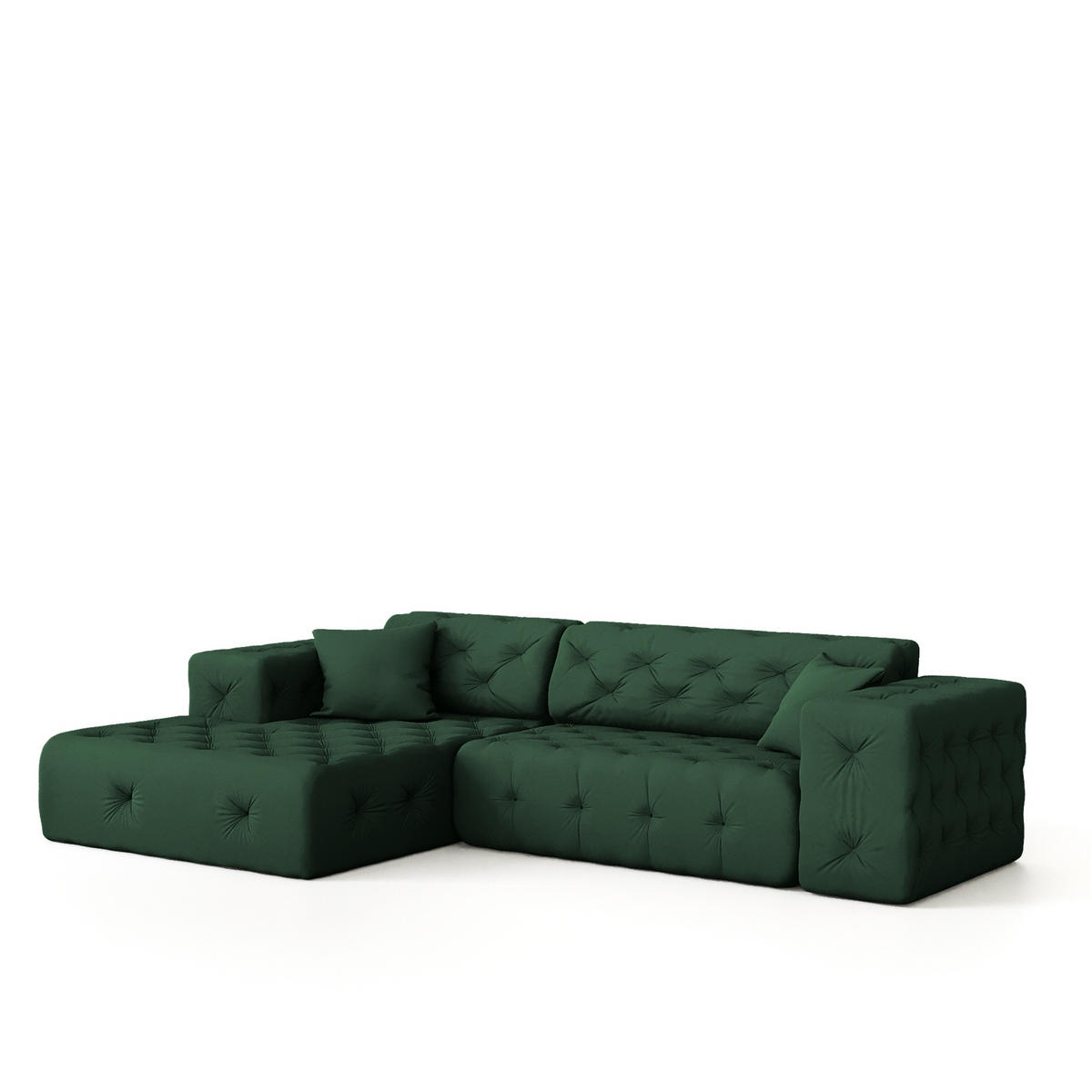ECKSOFA Chantal - Grün, Holzwerkstoff/Textil (266/171cm) - Fun Möbel