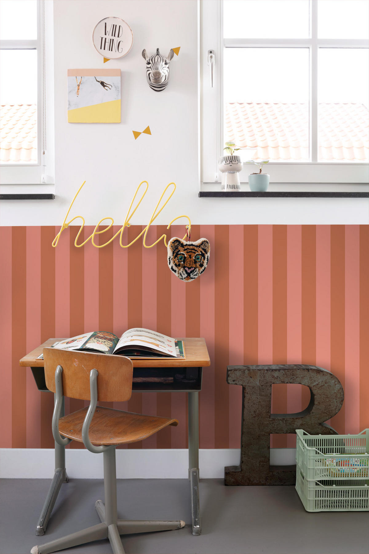 TAPETE Streifen 53 cm x 10.05 m - Terracotta, Papier (53/1000cm) - ESTAhome