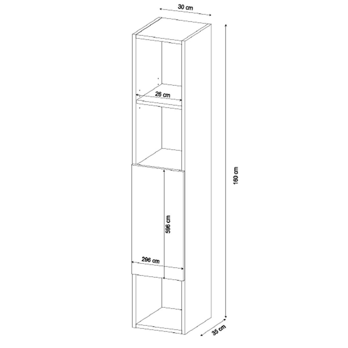 BÜCHERREGAL Idao Weiß - Weiß, Holzwerkstoff (30/160/35cm) - Petits-meubles