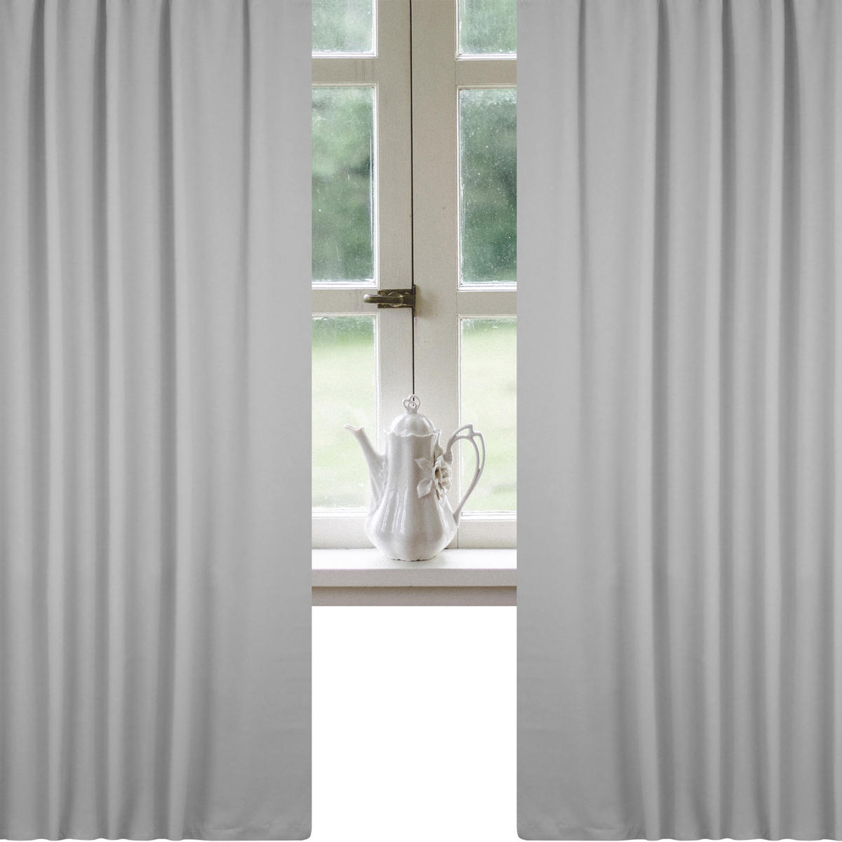 VERDUNKELUNGSVORHANG Kräuselband 140/175 cm Hellgrau - Hellgrau, Textil (140/175cm) - TiborTex