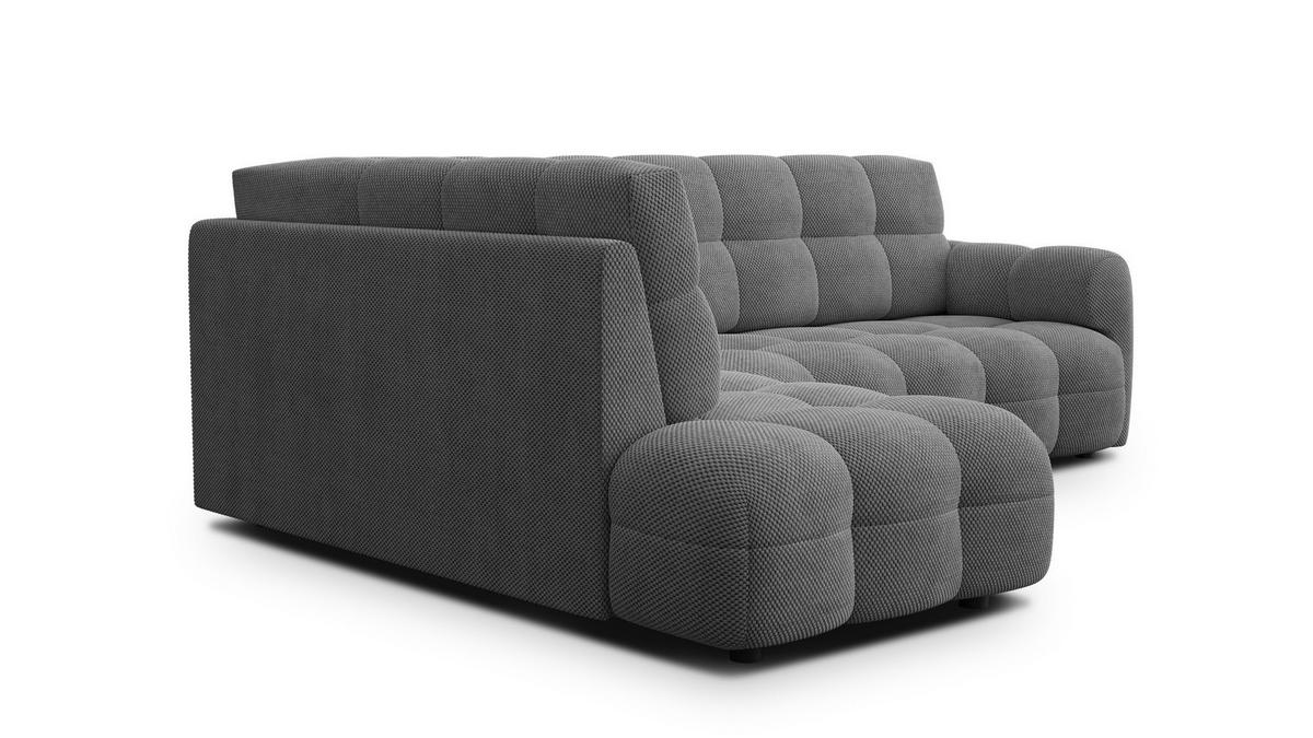ECKSOFA MELLOW 5-Sitzer, grau - Schwarz/Grau, Holz/Textil (283/191cm) - Courtois Laville