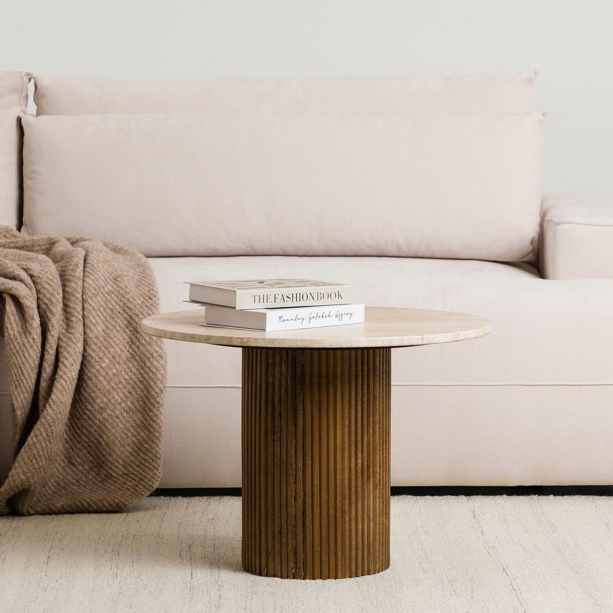 COUCHTISCH MANDI braun/beige - Beige/Braun, Naturmaterialien/Holz (60/60/42cm) - IDIMEX