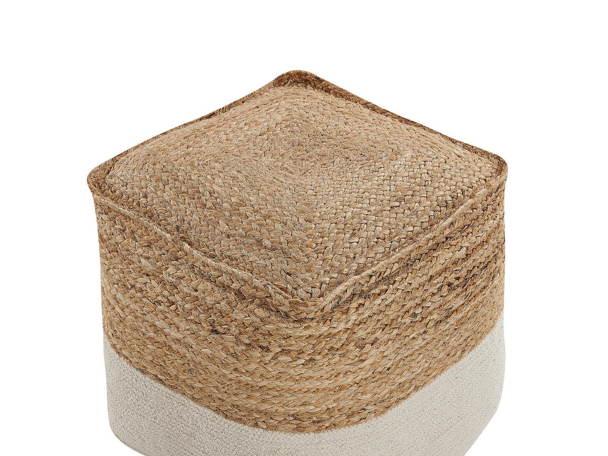 POUF Kirama 44/44/44 cm - Beige, Naturmaterialien (44/44/44cm) - Beliani