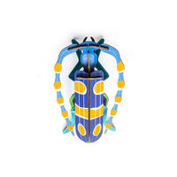 WANDDEKO Rosalia-Käfer 10/5 cm - Blau, Wellpappe (10/5/15cm) - KUNSTLOFT
