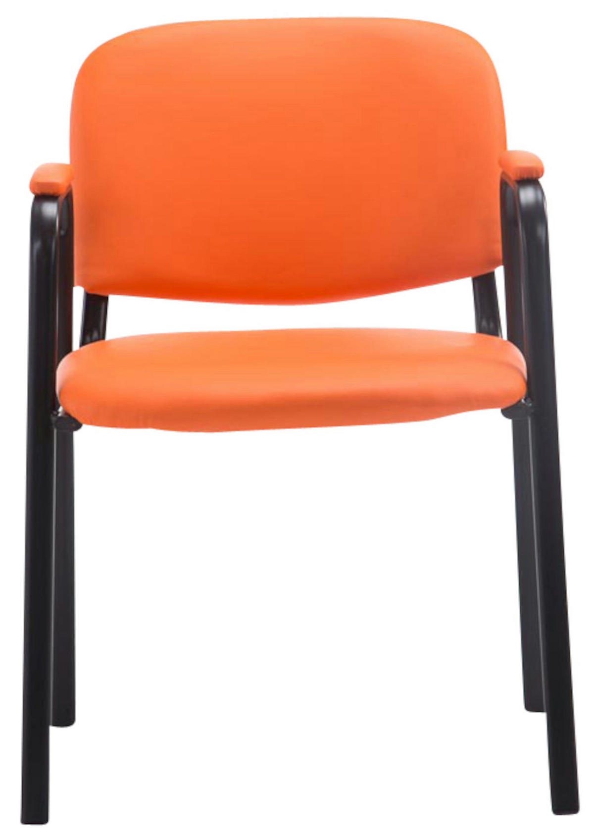 BESUCHERSTUHL 4er Set Lederlook orange - Orange, Textil/Metall (53/79/55cm) - CLP