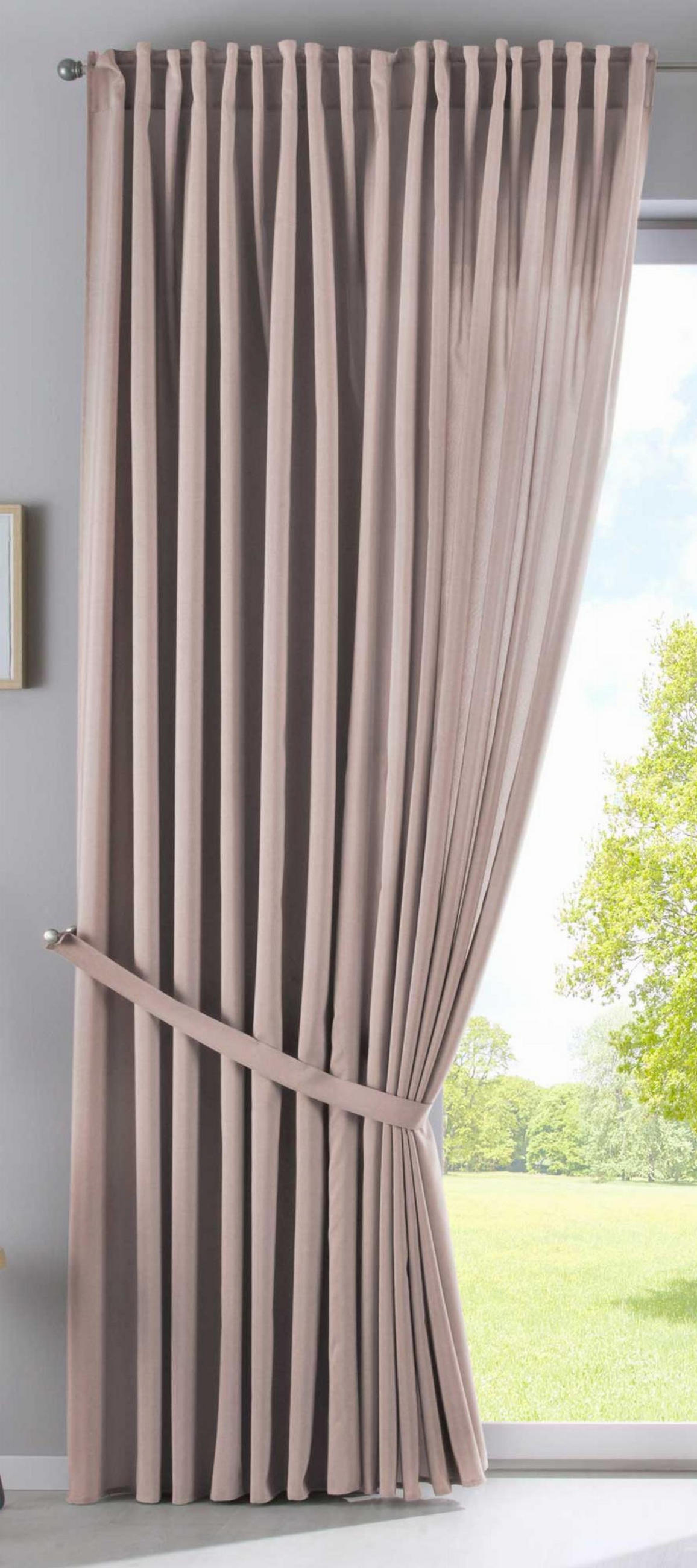 SCHLAUFENGARDINE 2ER SET »Jena« HxB 250x140 cm Taupe - Taupe, Textil (140/250cm) - Gardinenbox