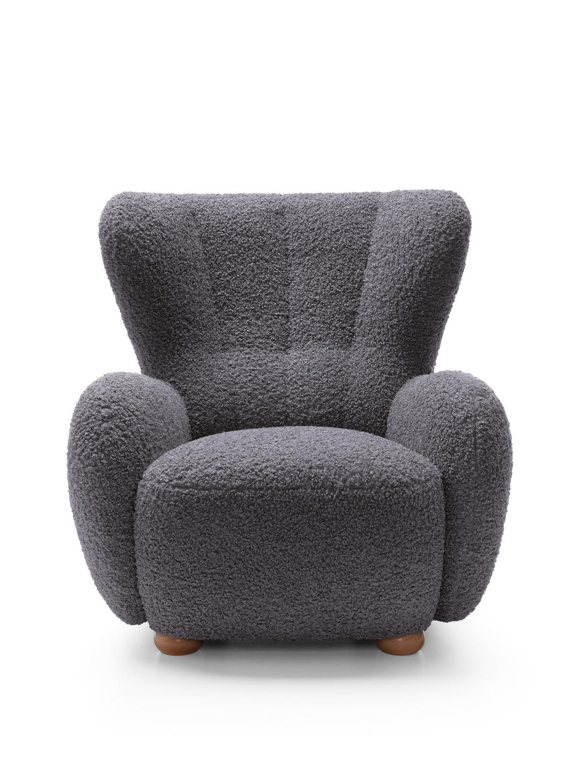 SESSEL MIST, Polstersessel Klassisch Loungesessel, Bucle-Stoff Braun - Braun, Holz/Holzwerkstoff (88/91/100cm) - MASSENO