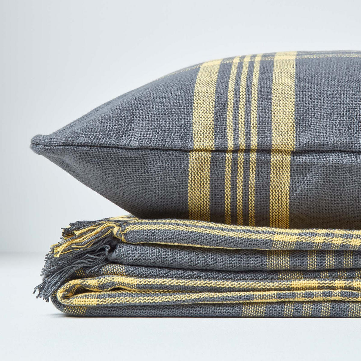 ÜBERWURF 255/360 cm, Schottenkaro, 100% Baumwolle - Gelb, Textil (255/360cm) - Homescapes
