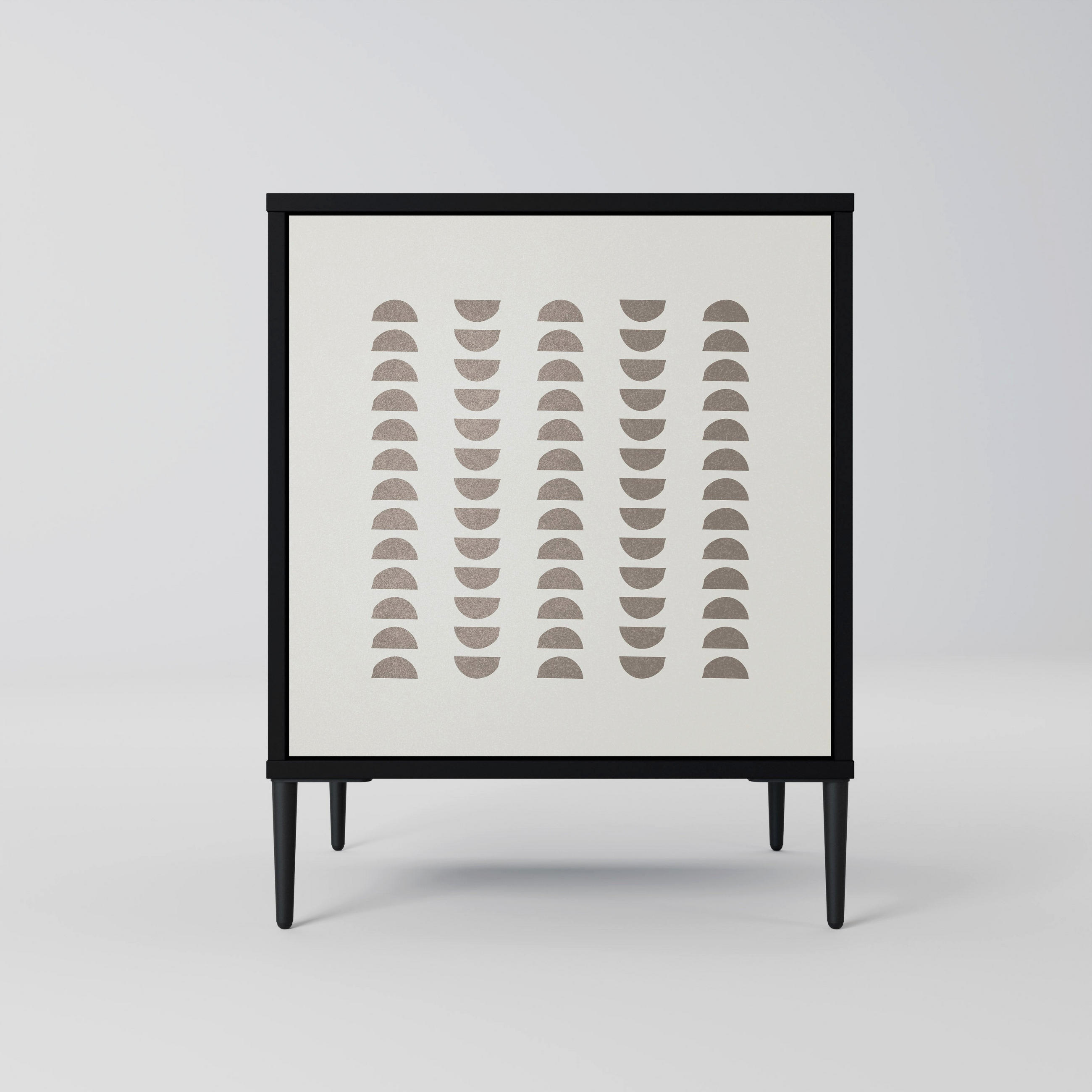 SIDEBOARD HARMONY ESSENCE, Schwarz, 57,5x42x72,5 cm, Schwarze Metallfüße - Multicolor/Schwarz, Holzwerkstoff/Metall (57.5/72.5/42cm) - SpaceRebels