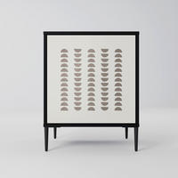 SIDEBOARD HARMONY ESSENCE, Schwarz, 57,5x42x72,5 cm, Schwarze Metallfüße - Multicolor/Schwarz, Holzwerkstoff/Metall (57.5/72.5/42cm) - SpaceRebels